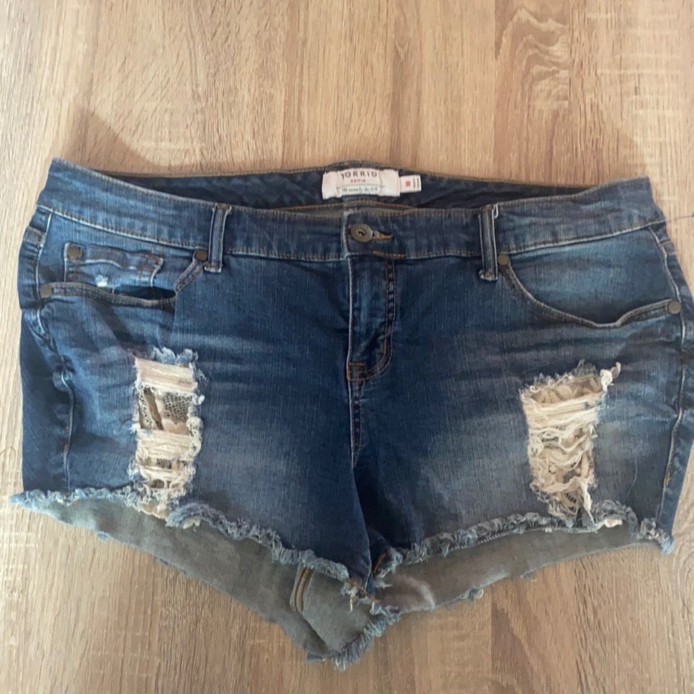 Torrid Shorts Distressed Denim Cutoffs 18